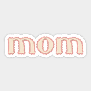 Coral Color MOM Lace Letters Sticker